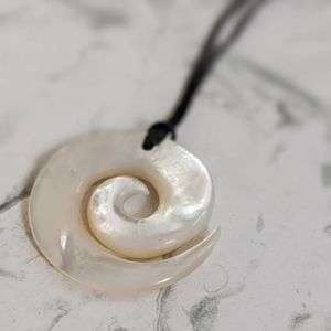 Mother of Pearl Koru Necklace - Handcrafted in NZ